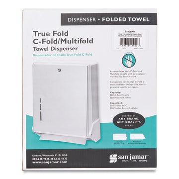 San Jamar® True Fold C-fold-multifold Paper Towel Dispenser, 11.63 X 5 X 14.5, White freeshipping - TVN Wholesale